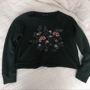 Floral embroidered crew (slightly cropped)